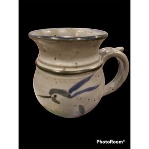 Barbara Hanvill Pottery Signed Hummingbird Mug